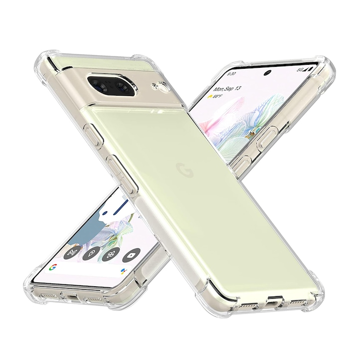 Husa compatibila cu Google Pixel 7, Protectie antisoc, Silicon Ultra Slim High Tech, Crystal Clear