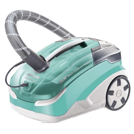 Aspirator cu filtrare prin apa Thomas Multi Clean X10 Parquet 788577, 1400 W, 3 trepte de viteza, filtru lavabil HEPA13, sac XXL praf 6 L, Verde