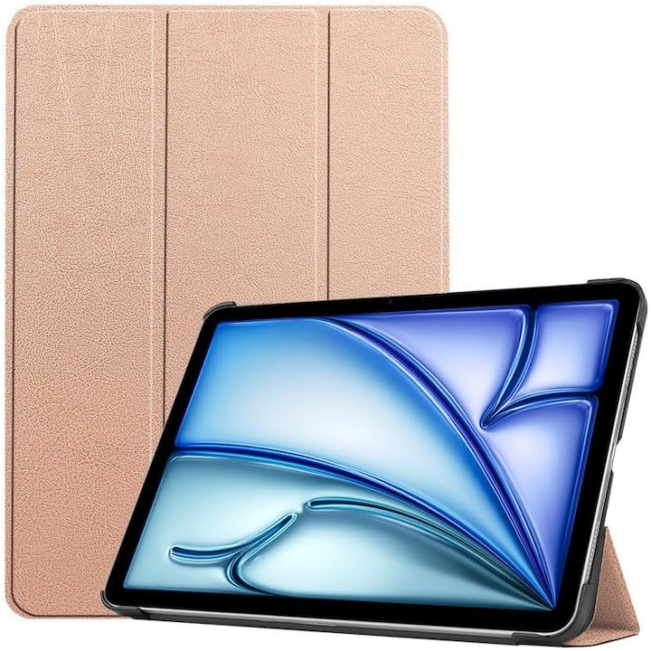 Husa pentru Apple iPad Air 13 2025 / 2024 M3, M2 cu functie wake-up/sleep tip stand rose gold