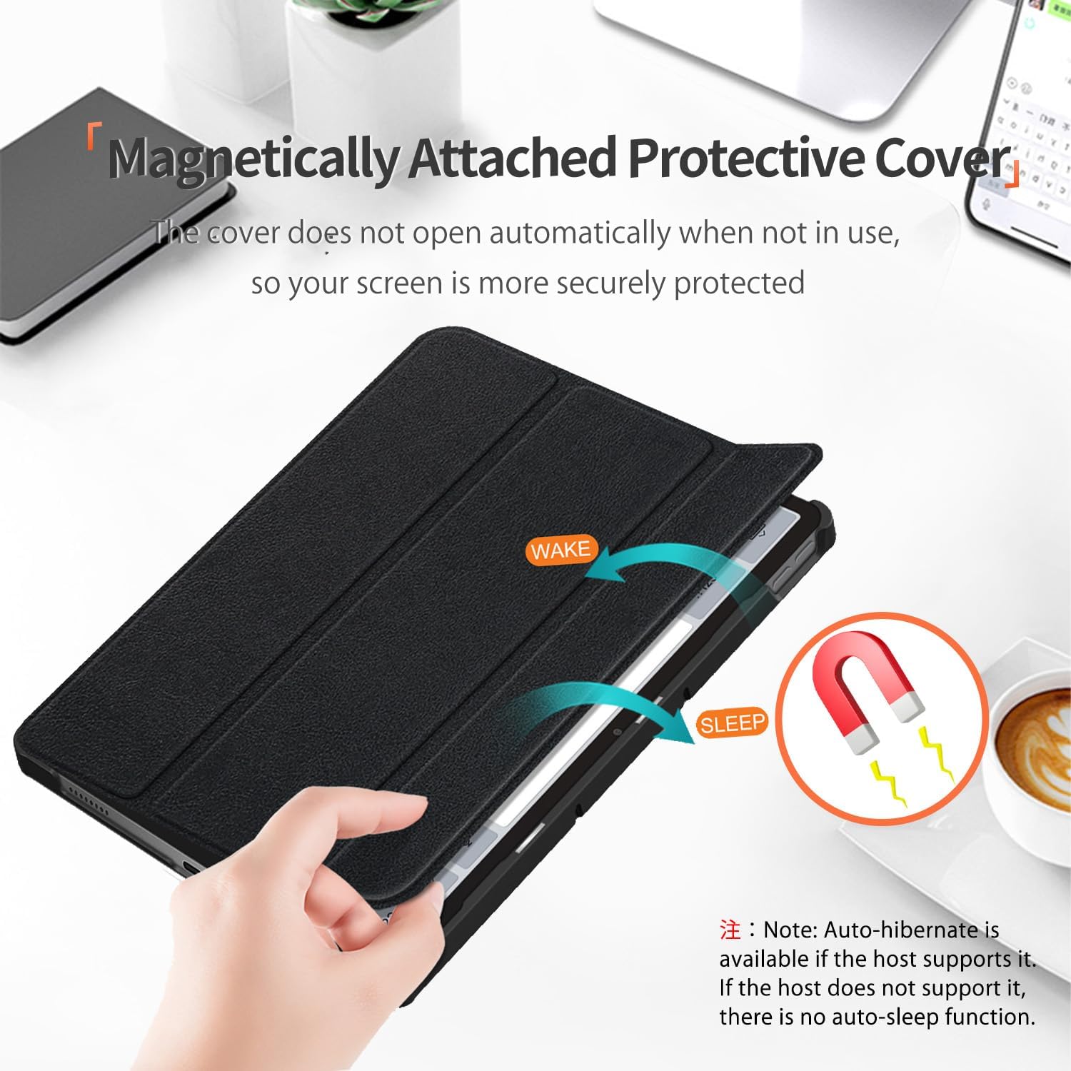 Husa Sigloo pentru tableta Lenovo Idea Tab Pro 12.7" – Slim, Tri-Fold Magnetic, Piele Ecologica, Stand Reglabil, – Burgundy