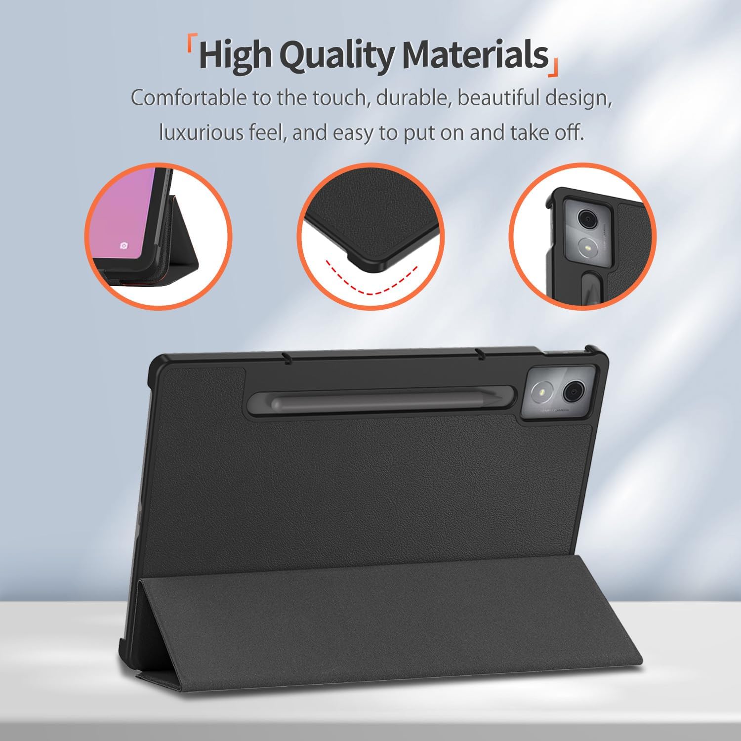 Husa Sigloo pentru tableta Lenovo Idea Tab Pro 12.7" – Slim, Tri-Fold Magnetic, Piele Ecologica, Stand Reglabil, – Burgundy