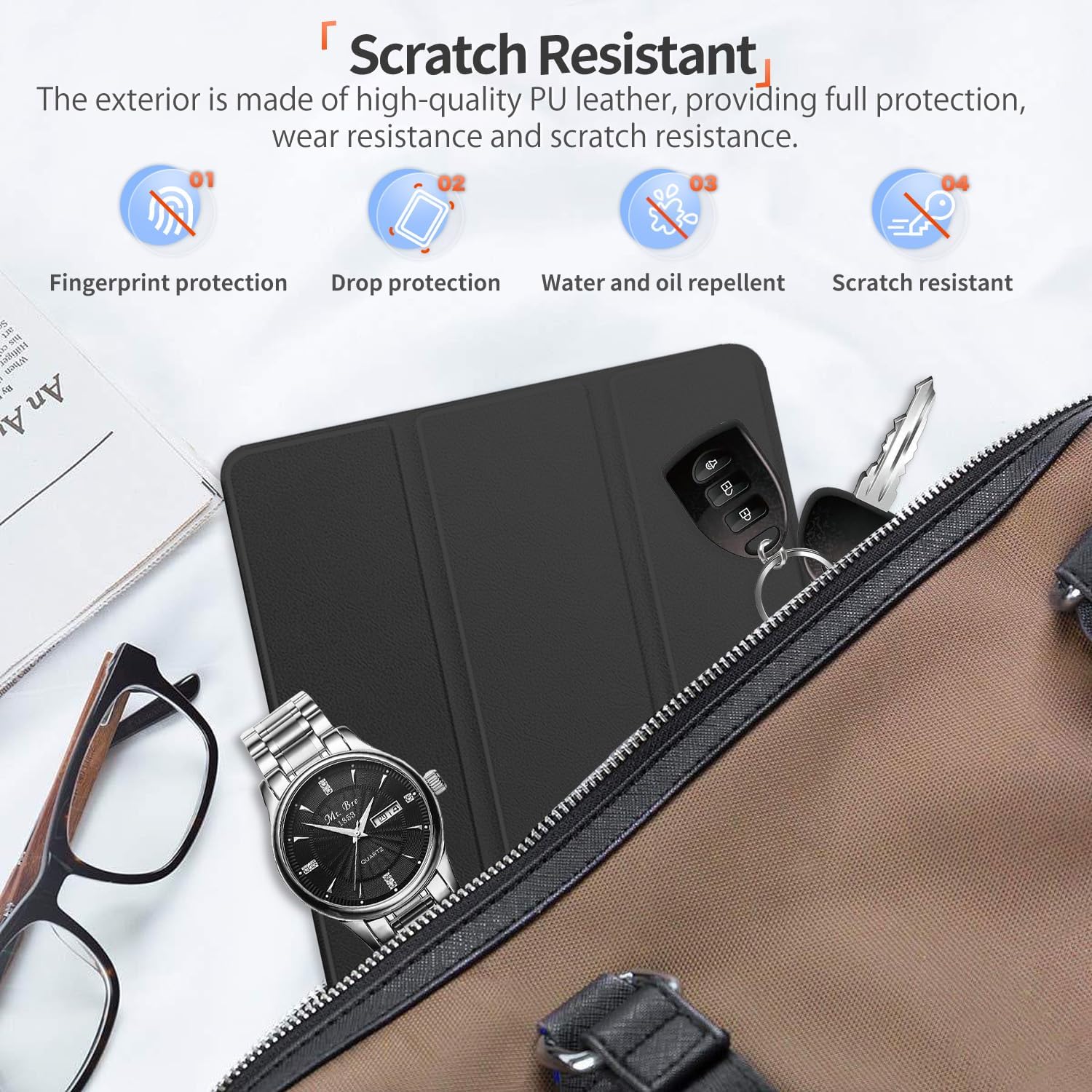Husa Sigloo pentru tableta Lenovo Idea Tab Pro 12.7" – Slim, Tri-Fold Magnetic, Piele Ecologica, Stand Reglabil, – Burgundy