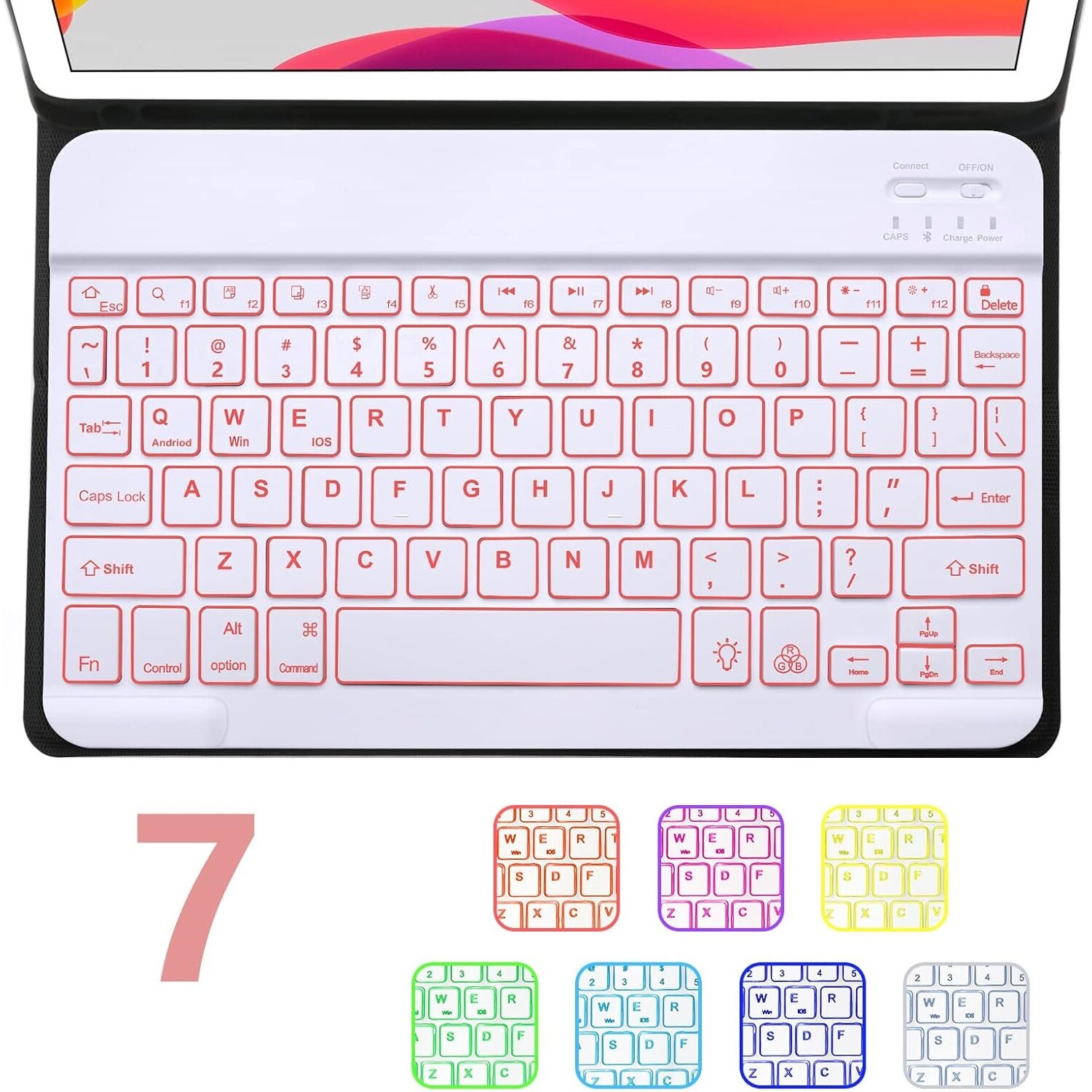Husa compatibila cu iPad 10.2 inch / i Pad 10.5, cu tastatura, inchidere magnet, piele PU roz