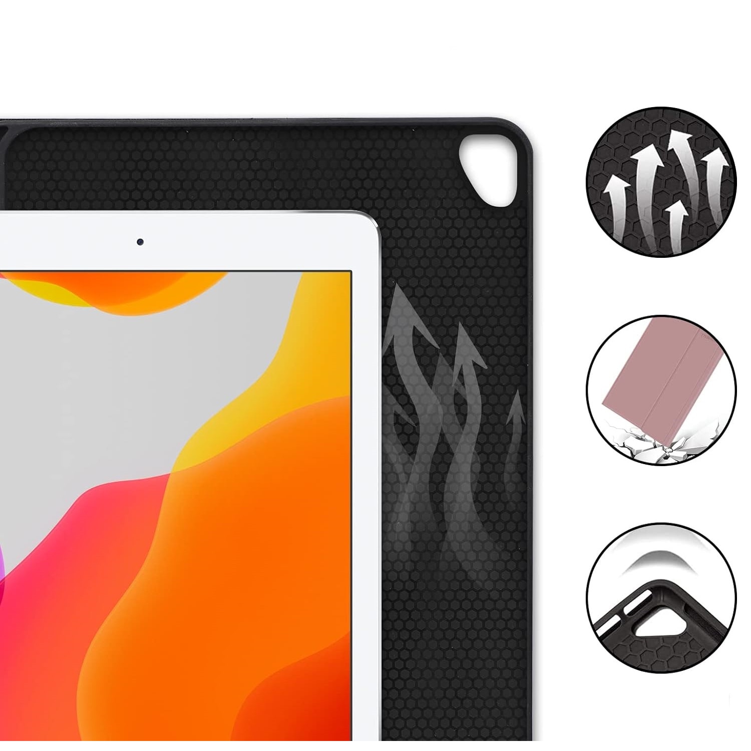 Husa compatibila cu iPad 10.2 inch / i Pad 10.5, cu tastatura, inchidere magnet, piele PU roz