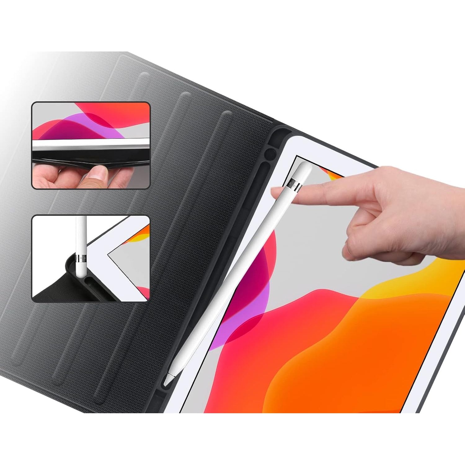 Husa compatibila cu iPad 10.2 inch / i Pad 10.5, cu tastatura, inchidere magnet, piele PU roz