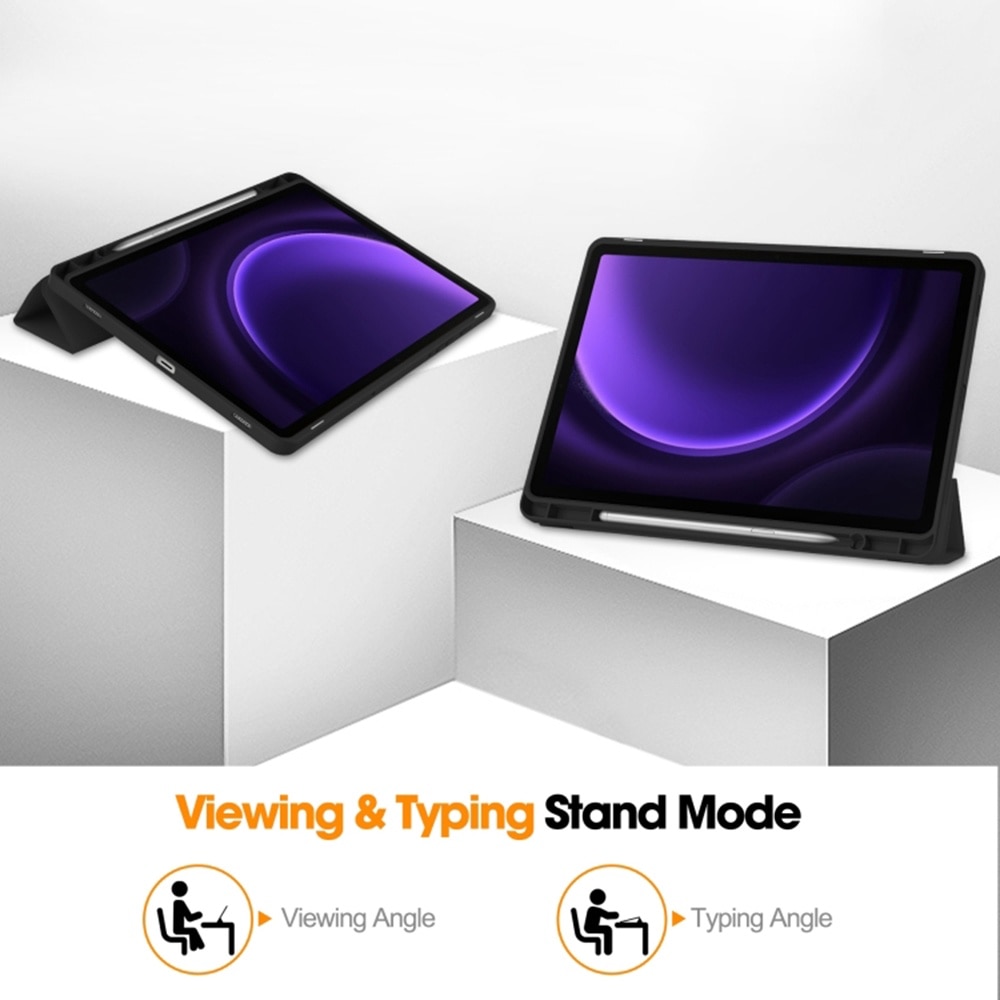 Husa pentru Samsung Galaxy Tab S9 / S9 FE usoara si subtire cu functie wake-up/sleep si compartiment pentru stylus tip stand - verde deschis