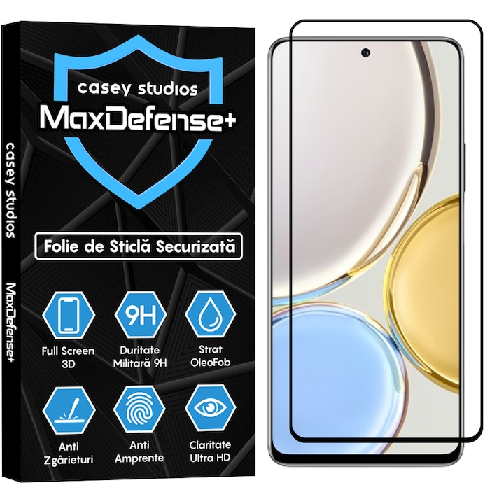 Folie Sticla CASEY STUDIOS™ compatibila cu Honor Magic 4 Lite 5G, Full Cover 3D, Full Glue, Duritate Militara, Ultra HD, Anti Zgarieturi, Anti Socuri, Margini Negre