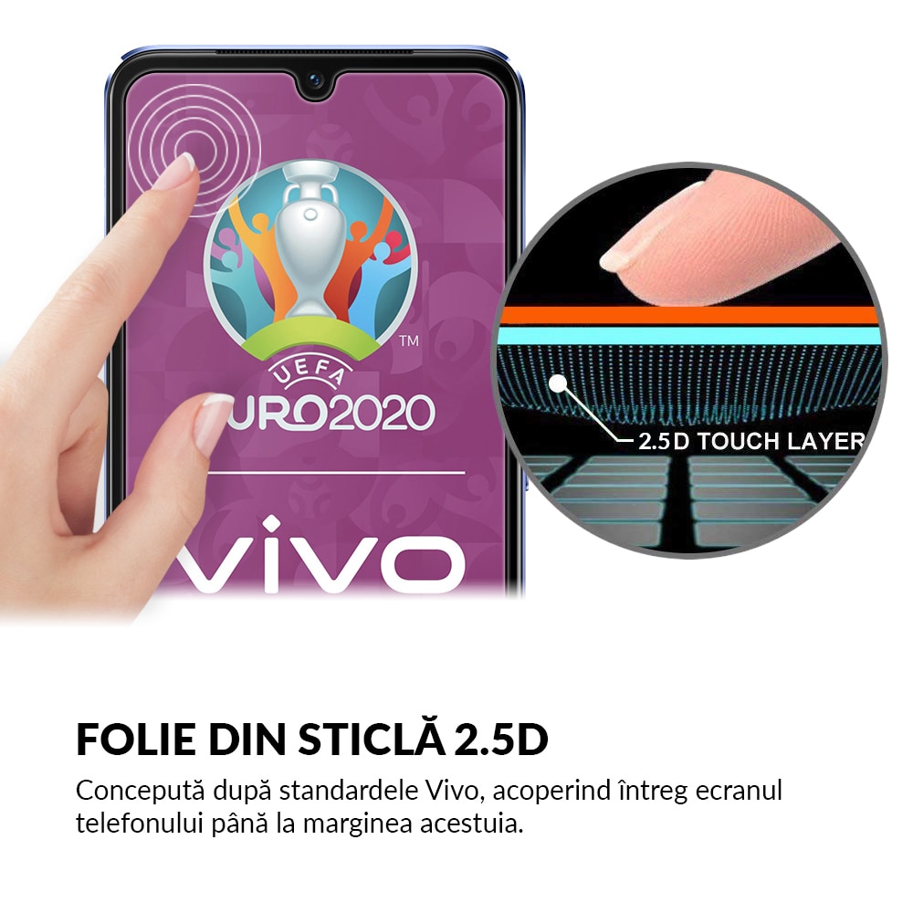 Folie Sticla Dr.Shield, Compatibil cu Vivo V21 5G, Full Glue, Protectie Profesionala 2.5D