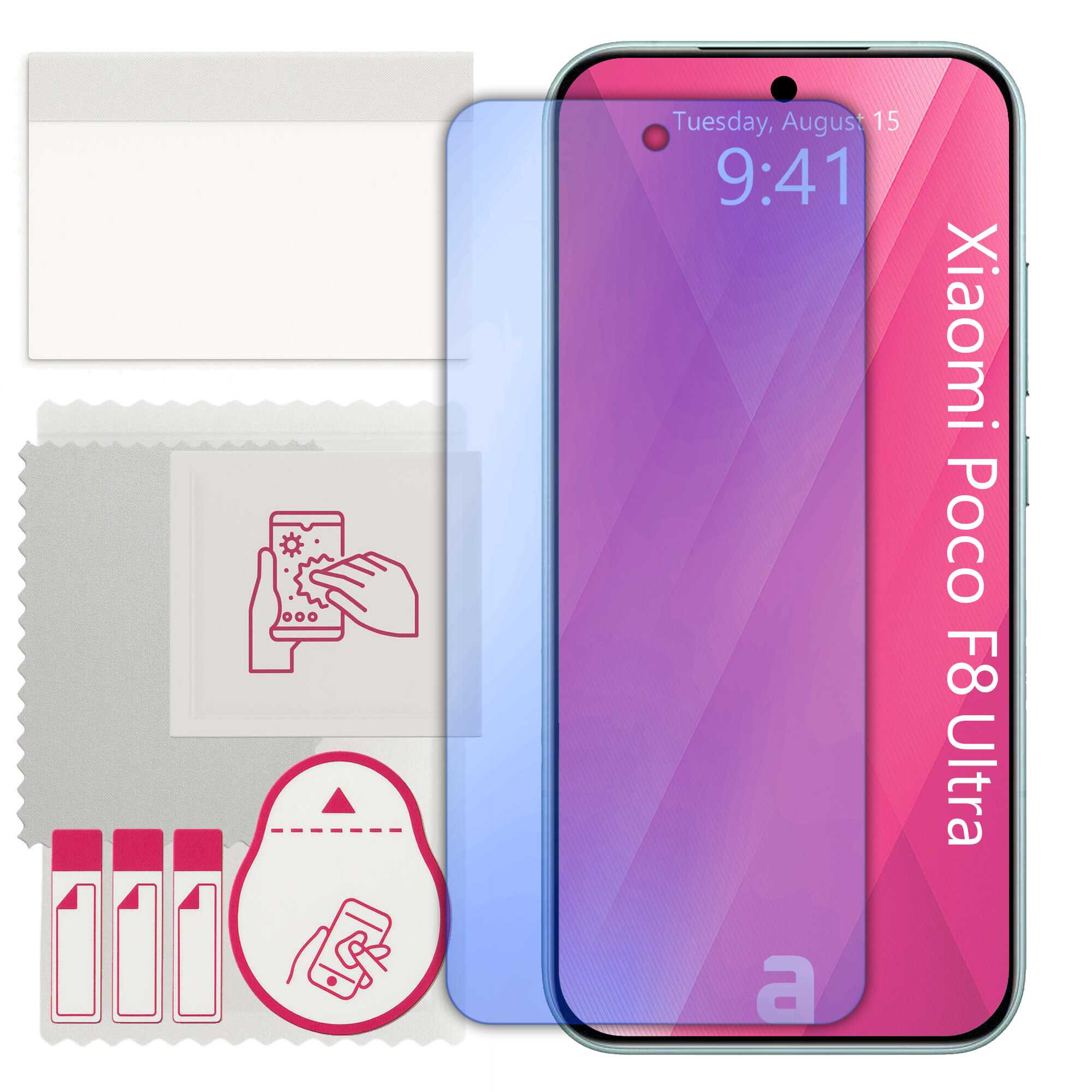 Sticla de protectie apgo pentru Xiaomi Poco F8 Ultra – sticla hibrida, securizata pentru display, lucioasa, pro flexible Hybrid Glass, 9H, full glue