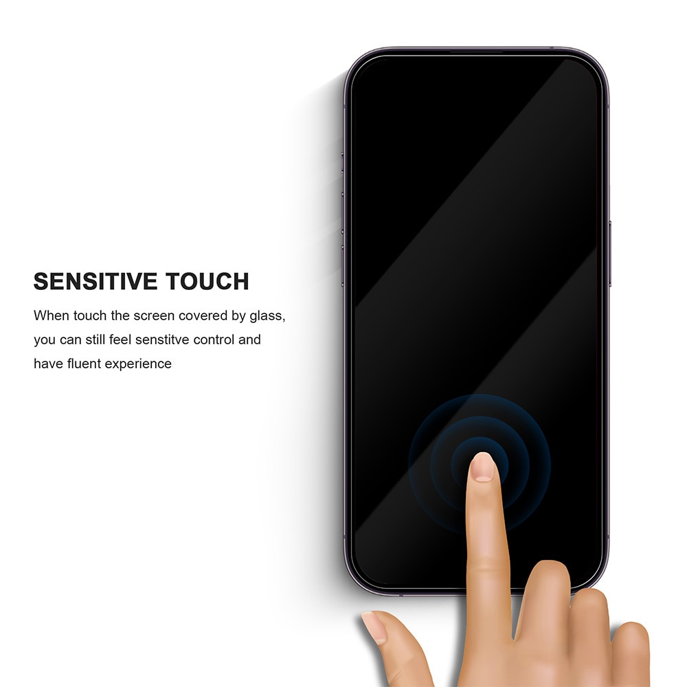 Folie sticla MatTech Premium, compatibila cu iPhone 16, Case Friendly, Grosime de 0.3mm, Duritate 9H, Anti-Fingerprint, Margini Rotunjite 2.5D, Transparent