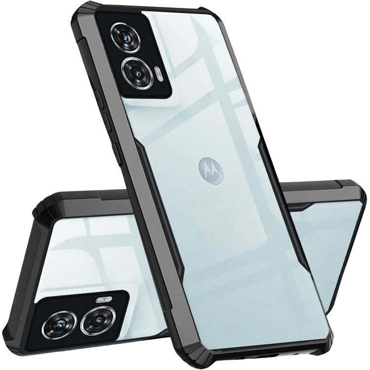 Husa de telefon ERBORD pentru Motorola Edge 50 Fusion 5G, AntiDrop Hybrid, policarbonat, neagra, protectie antisoc, acces facil la butoane