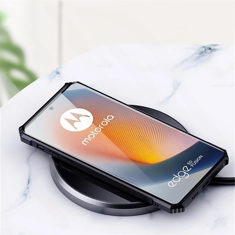 Husa de telefon ERBORD pentru Motorola Edge 50 Fusion 5G, AntiDrop Hybrid, policarbonat, neagra, protectie antisoc, acces facil la butoane