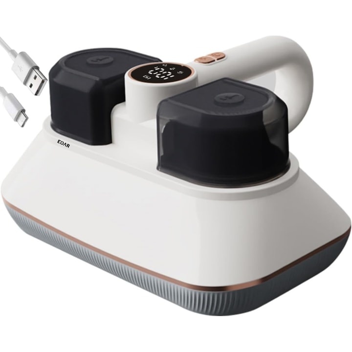 Aspirator Antiacarieni EDAR UV-C, HEPA, Ultrasunete, Fara Fir, Curatare Profunda, Design Ergonomic