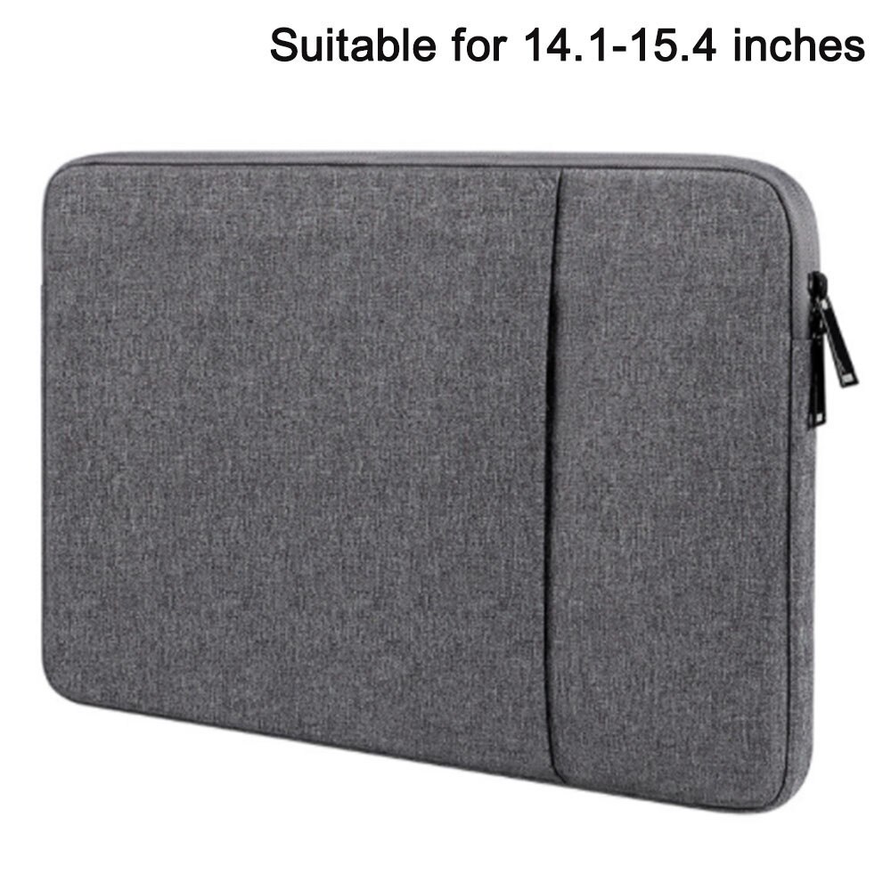 Geanta laptop AMRINUGL, 13.3-15.4 inch, gri inchis, impermeabila, dimensiuni externe 39x28x3cm