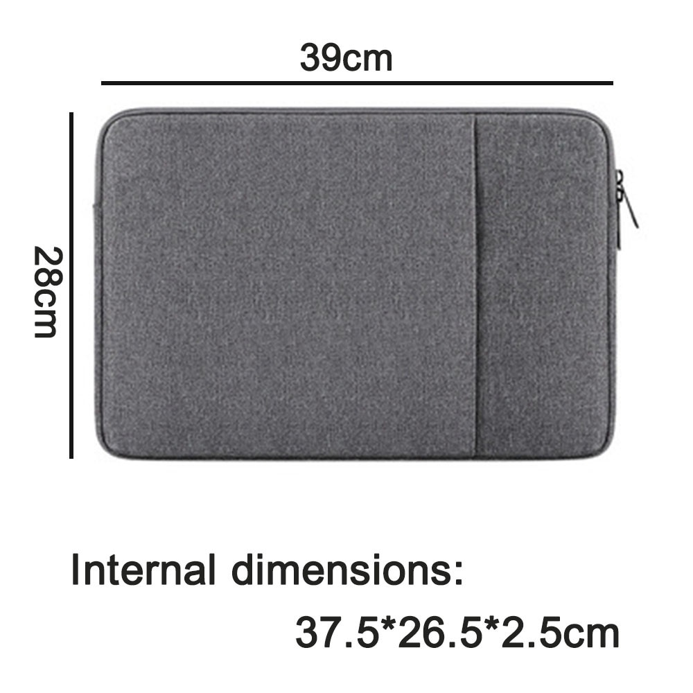 Geanta laptop AMRINUGL, 13.3-15.4 inch, gri inchis, impermeabila, dimensiuni externe 39x28x3cm