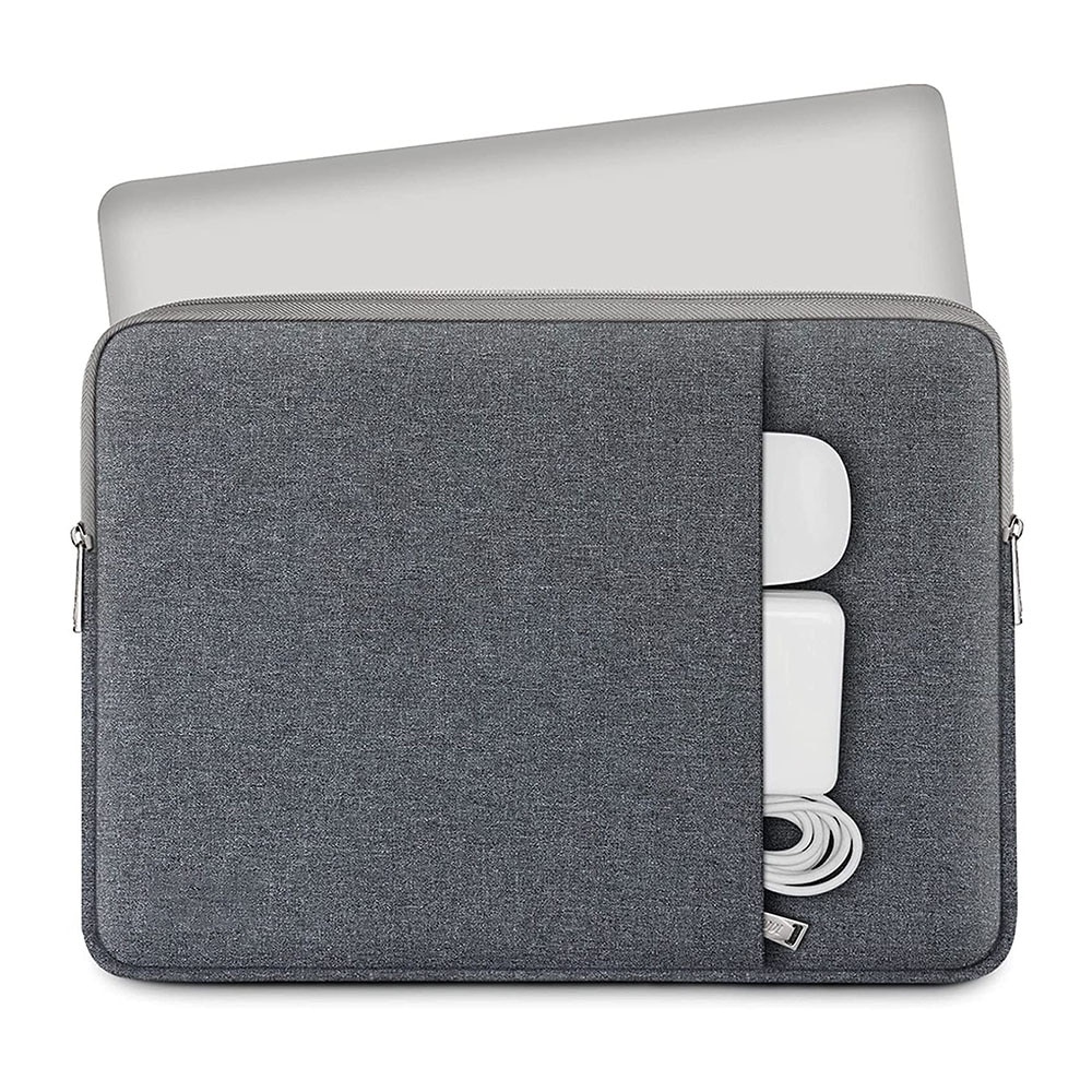 Geanta laptop AMRINUGL, 13.3-15.4 inch, gri inchis, impermeabila, dimensiuni externe 39x28x3cm