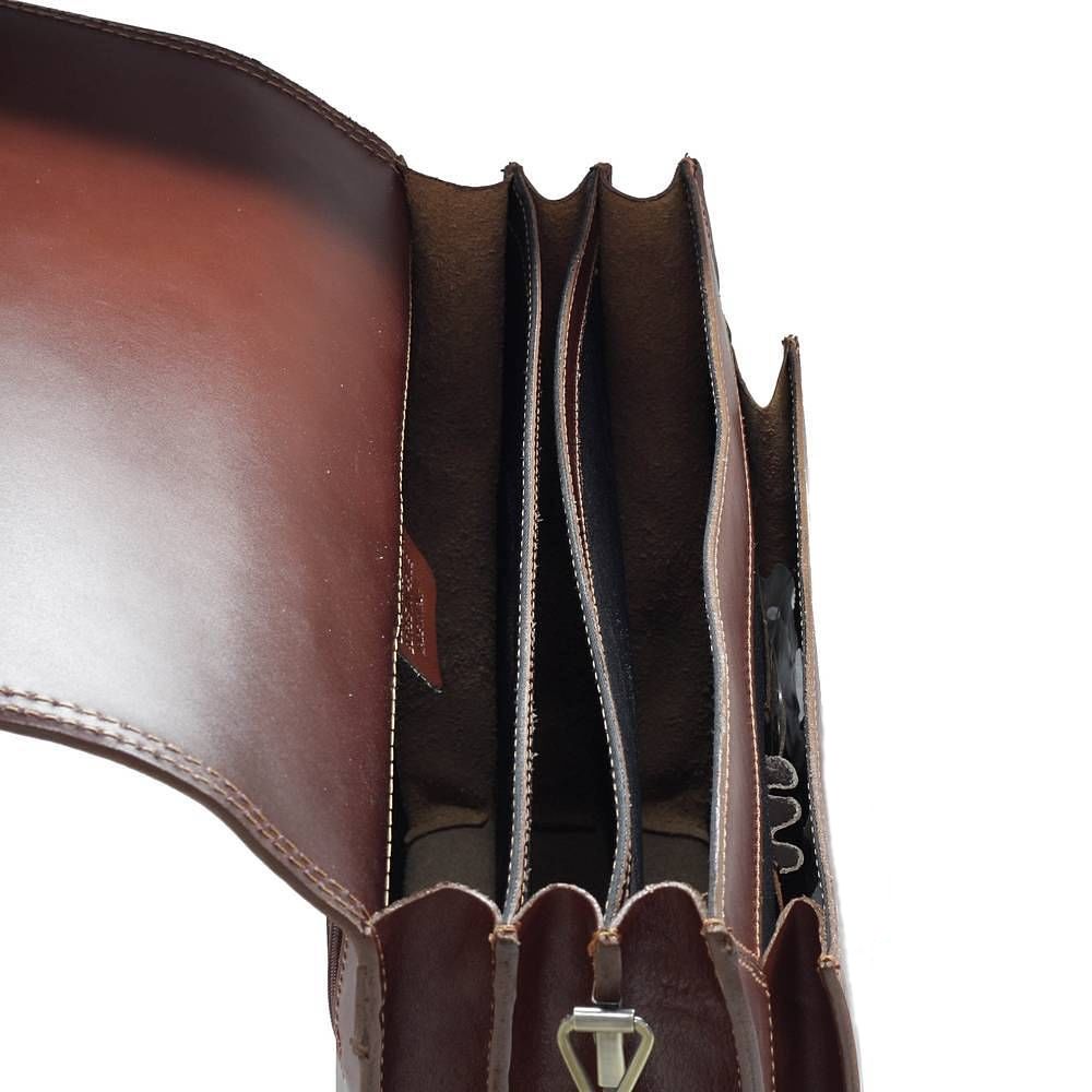 Geanta barbati business din piele naturala, 225A, portlaptop, coniac