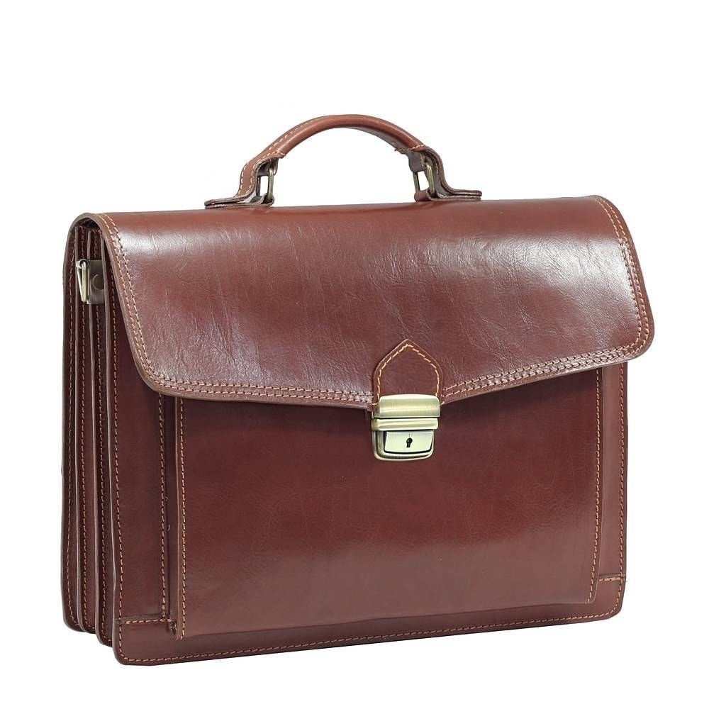 Geanta barbati business din piele naturala, 225A, portlaptop, coniac