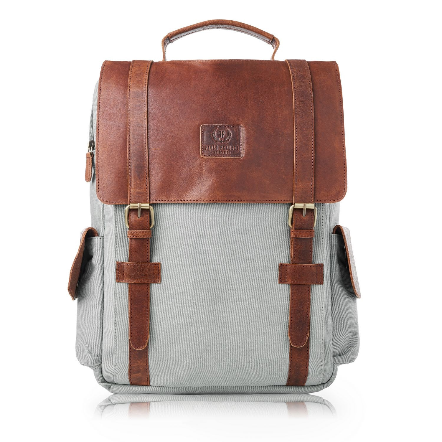 Rucsac pentru laptop de calatorie din piele pentru barbati Paolo Peruzzi