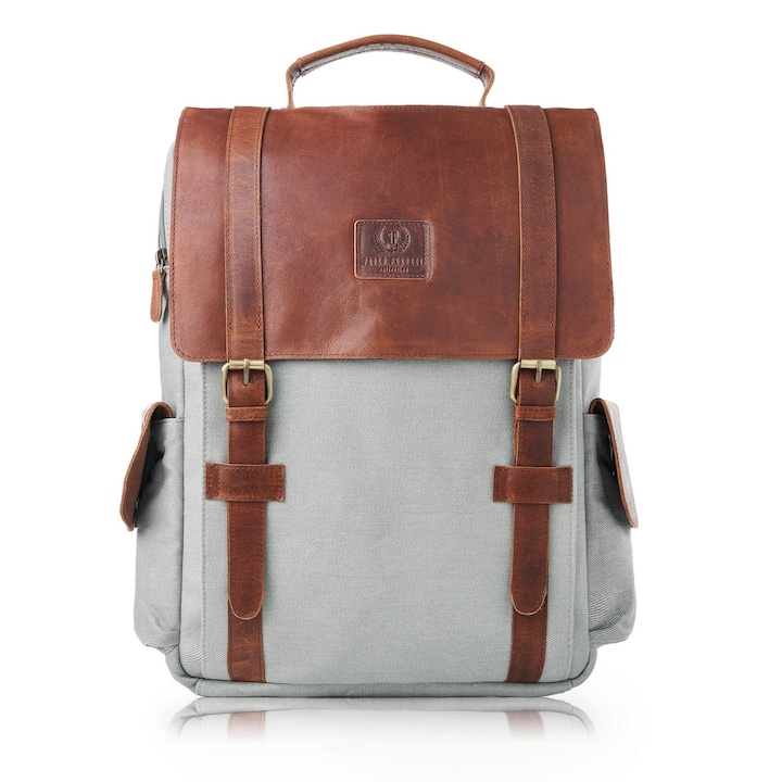 Rucsac pentru laptop de calatorie din piele pentru barbati Paolo Peruzzi