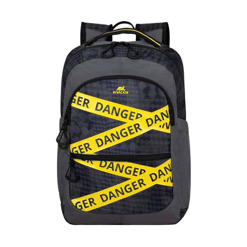 Rucsac pentru laptop de 15.6" Erebus, Rivacase, Poliester, 20 l, 310 x 185 x 460 mm, Gri / Galben