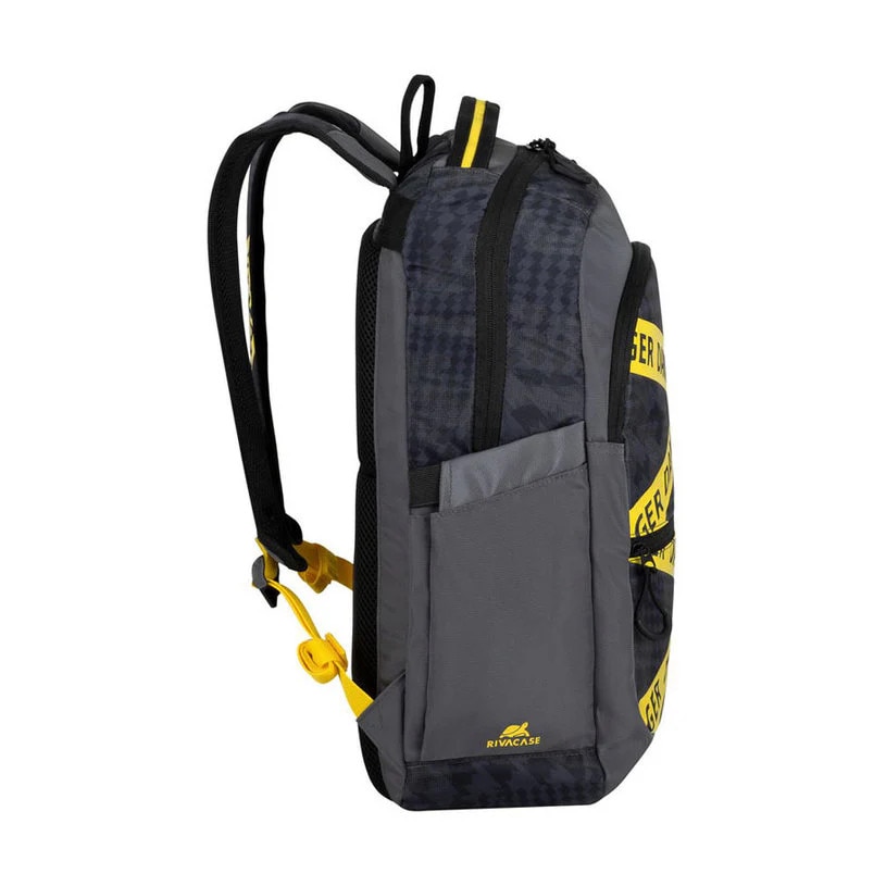 Rucsac pentru laptop de 15.6" Erebus, Rivacase, Poliester, 20 l, 310 x 185 x 460 mm, Gri / Galben