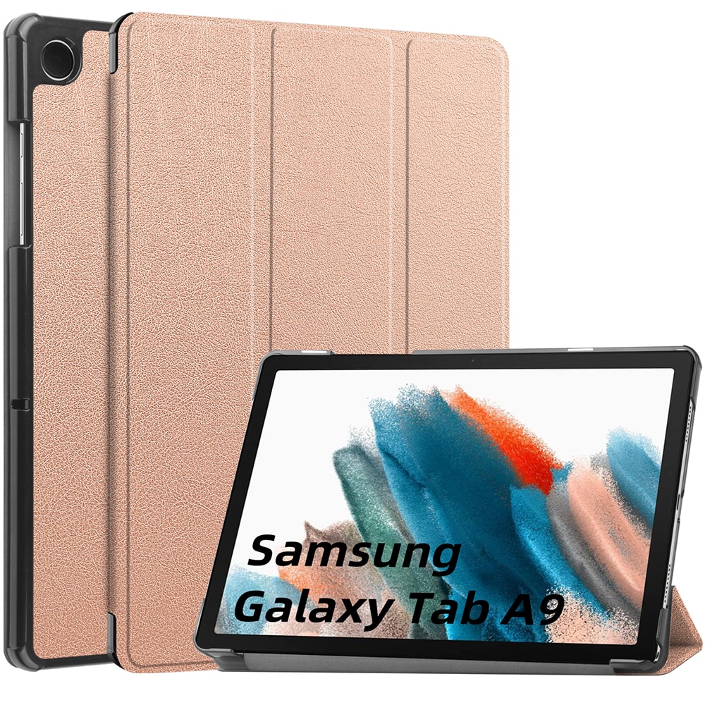 Husa Samsung Galaxy Tab A9 8.7 inch UltraSlim de tip stand functie sleep/wake-up Aiyando, rose gold