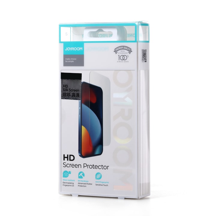 Set 5 x folii protectie ecran telefon, Joyroom, Compatibil cu iPhone 14 Pro, Sticla securizata, Transparent