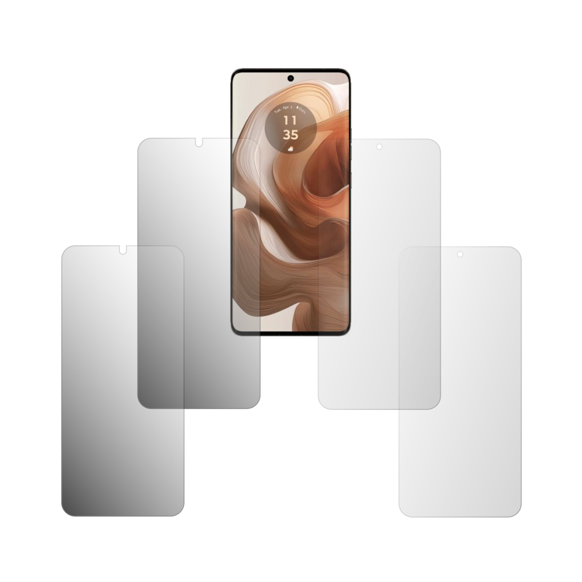 Set 4X Folie Protectie Ecran Folie24, pentru Motorola Edge 50 Ultra, 2X Ultra-Clear + 2X Mate, Acoperire Full-Display si Case-Friendly, Adezive, Flexibile cu Auto Regenerare