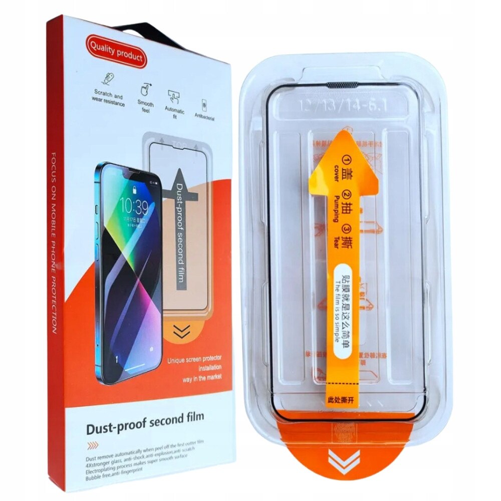 Folie de protectiem pentru Apple, iPhone 16 Pro, 3D, 9H, instalare usoara, neagra, set cu rama, sticla securizata, rezistenta la zgarieturi, transparenta, calitate superioara, potrivire perfecta