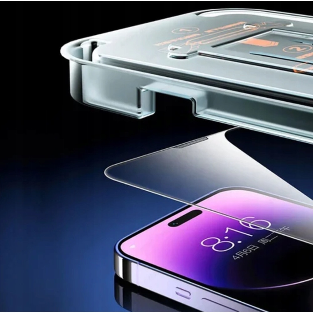 Folie de protectiem pentru Apple, iPhone 16 Pro, 3D, 9H, instalare usoara, neagra, set cu rama, sticla securizata, rezistenta la zgarieturi, transparenta, calitate superioara, potrivire perfecta
