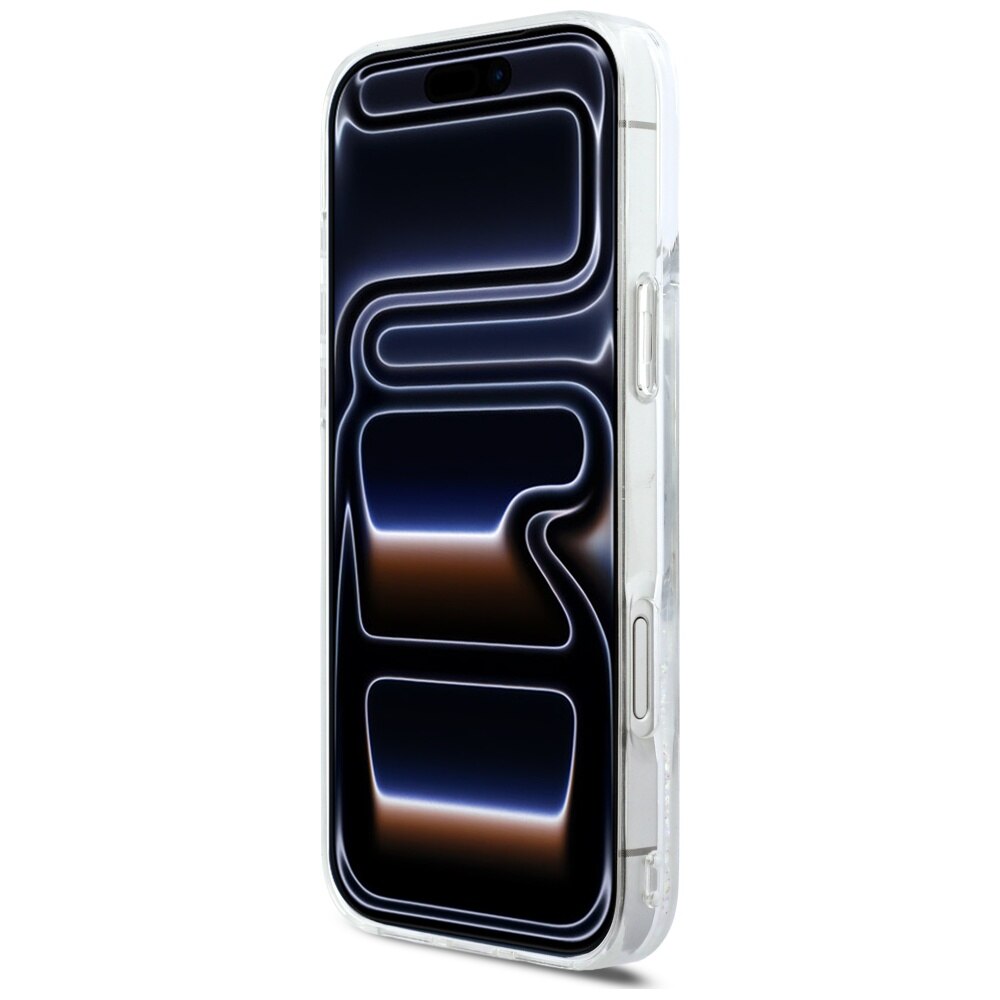 Etui telefon Karl Lagerfeld Liquid Glitter MagSafe pentru iPhone 17 Pro Max, transparent