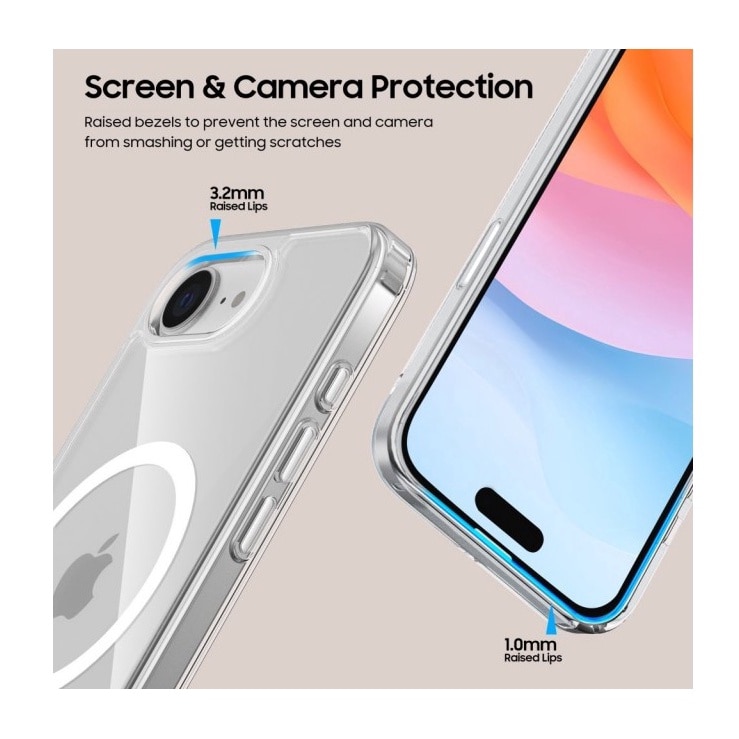 Husa Upzz Flexair Magsafe Compatibila Cu iPhone 16e, Tehnologie Air Cushion, Super Protectie, Transparenta