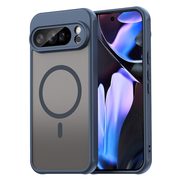 Husa pentru Google Pixel 10 Pro XL Daden® HaloFrost II, MagSafe, Antisoc, Incarcare wireless, Calitate Premium, Albastru