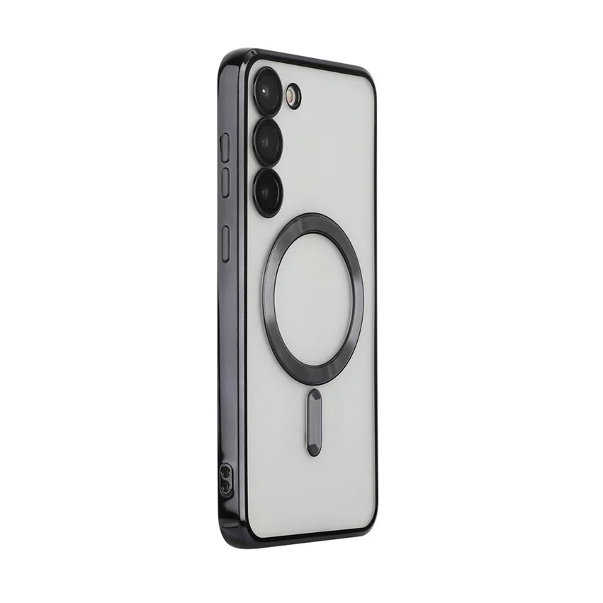 Husa compatibila cu Samsung Galaxy S25, ALC MOBILE, pentru telefon mobil cu protectie pentru camera, Tehnologie MagSafe, rezistenta la socuri, contur Negru