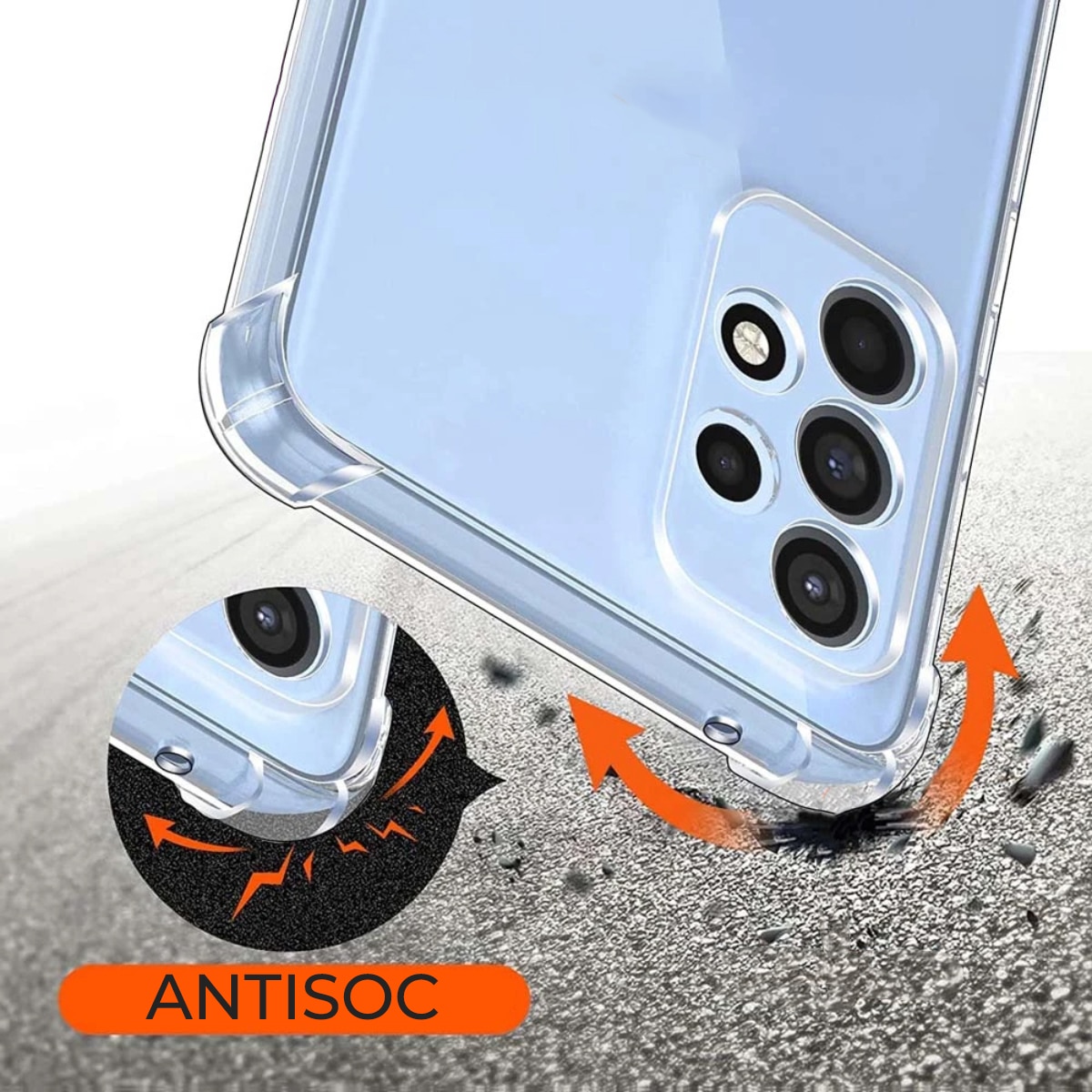 Set husa Antishock transparenta si Folie sticla protectie Ecran pentru Samsung A53 5G, Protectie completa