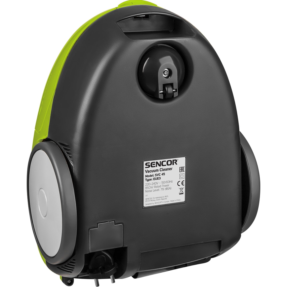 Aspirator cu sac de praf, Sencor, 850 W, Capacitate sac de praf 1,5 litri, Verde