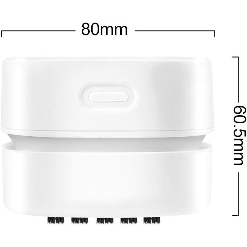Aspirator de birou, design mini, fara fir, reincarcabil USB, pentru firimituri si praf, alb
