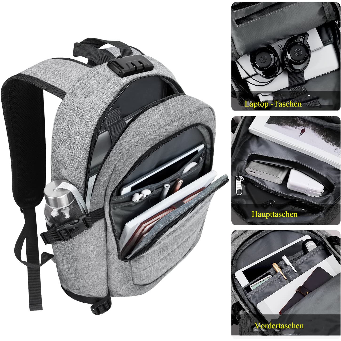Voyager versatil, rucsac pentru laptop de calatorie cu transport pentru laptop de afaceri, tesaturi moi, respirabile pentru o manevrare delicata, material durabil pentru utilizare prelungita, design antifurt pentru securitate sporita