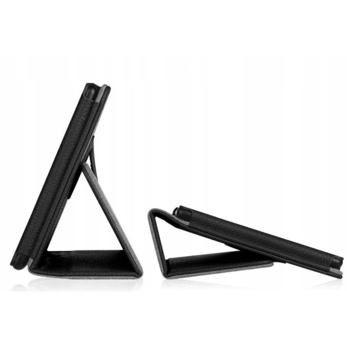Set husa tableta/folie de protectie/stylus, Piele ecologica/Sticla, Compatibil cu Samsung Galaxy Tab A, Negru