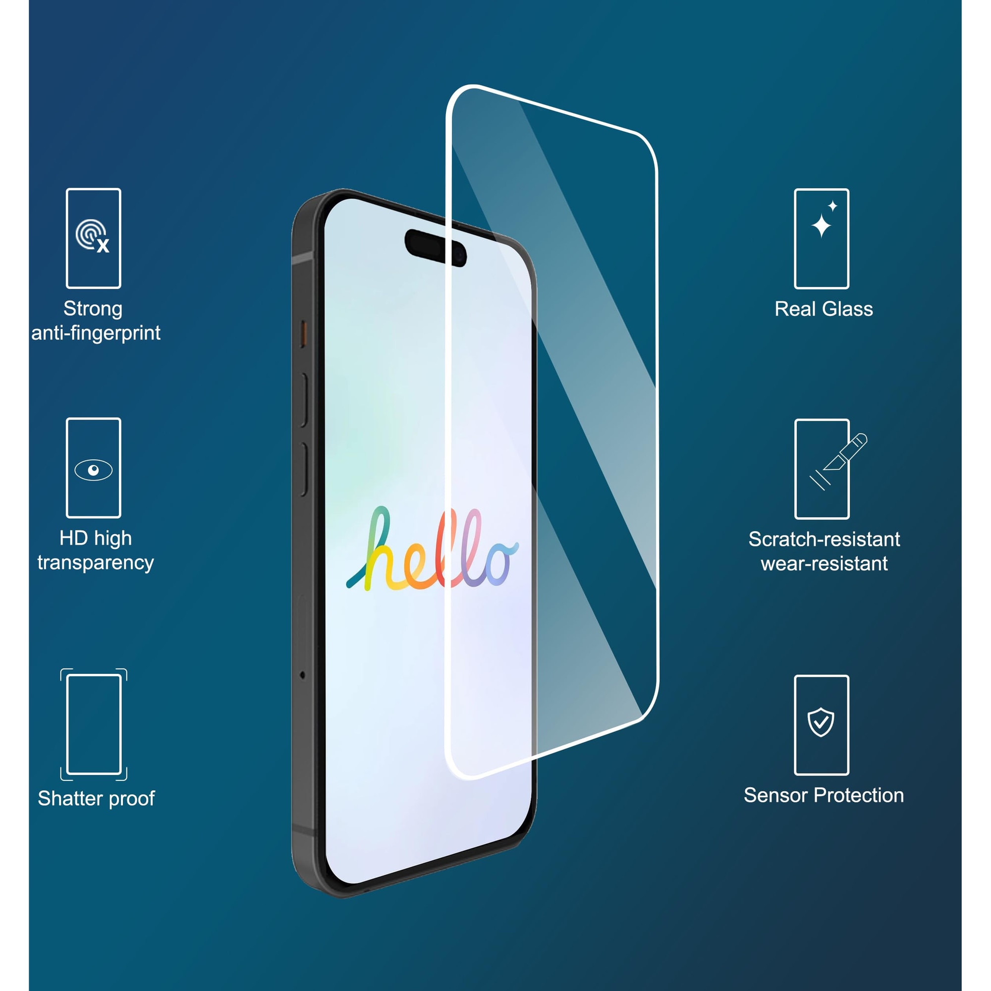 Set 2 Folie Protectie compatibila cu iPhone17 pro max, Sticla Templata 9H+, Claritate Super HD, Tratament Electronic Oleofobic si Anti Amprente