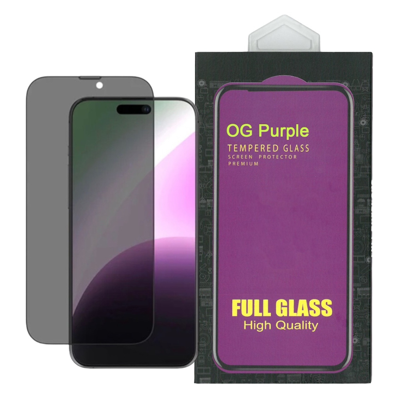Folie Privacy OG Purple compatibil iphone 15 Plus, Protectie Profesionala Ecran 3D, full cover