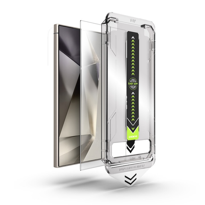 Folie protectie telefon, transparent, 9H+, compatibila cu majoritatea huselor, Galaxy S25