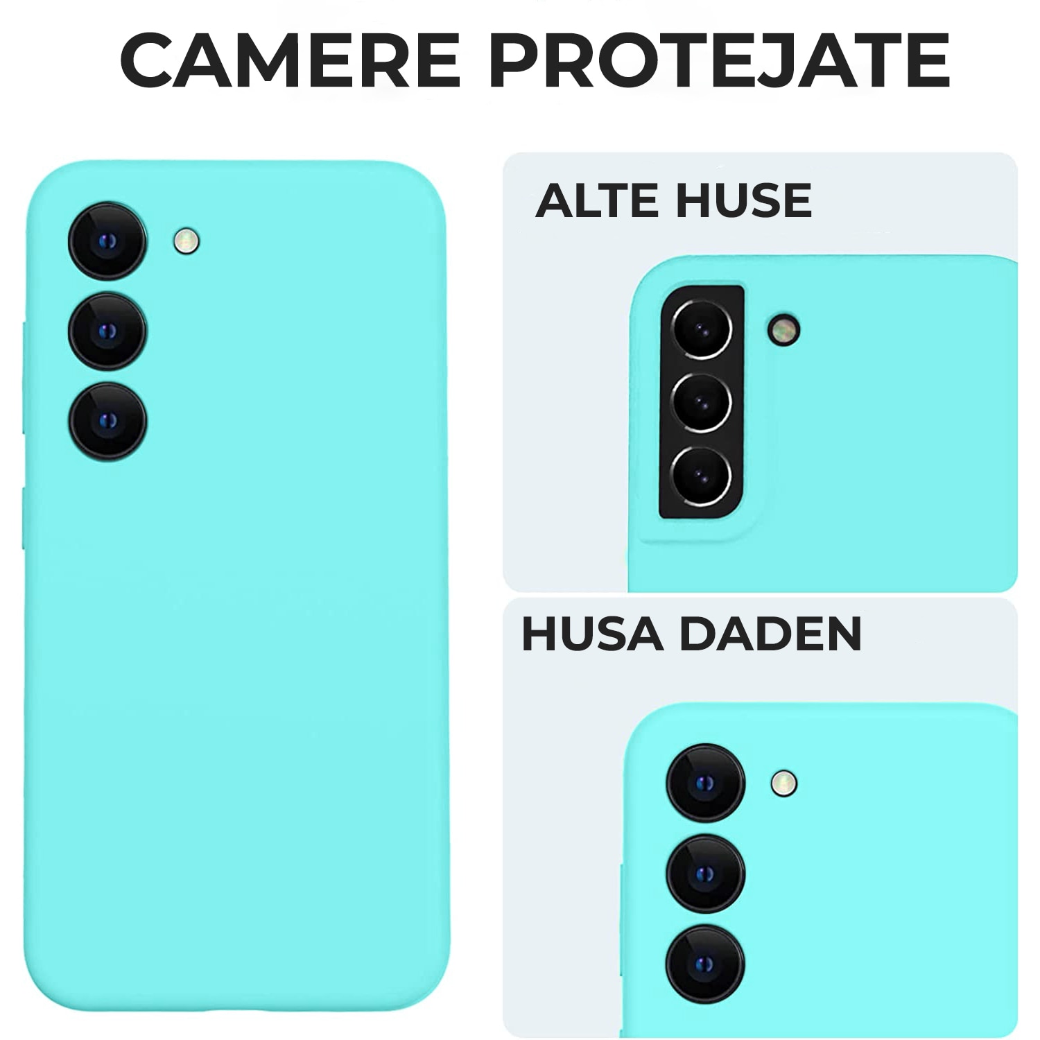 Husa Premium Silicon Soft pentru Samsung A54 5G, Ultra Slim, Protectie sporita, Interior de microfibra, Turcoaz