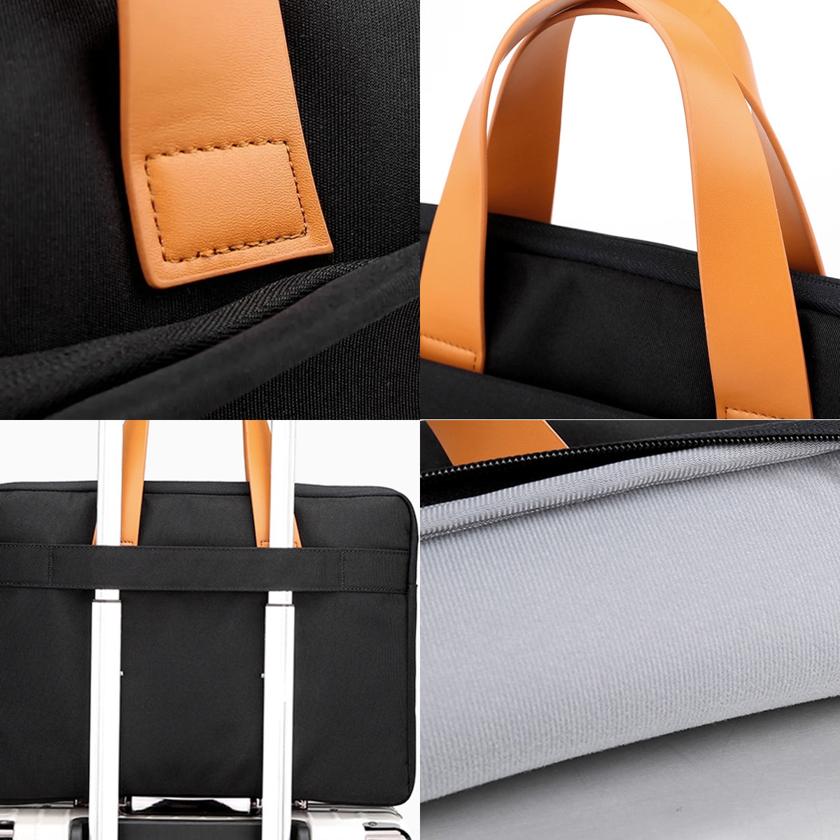 Husa laptop de calatorie Enforose, protectie socuri, interior din material moale, culoare abanos, pentru laptopuri de pana la 15-15.6 inch