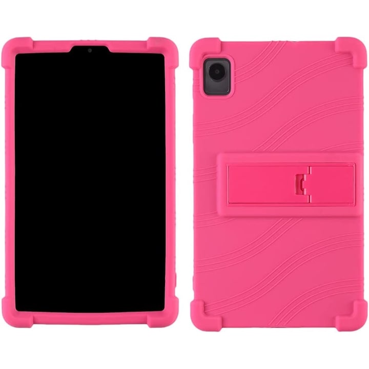 Husa de tip stand Sigloo, pentru tableta NOKIA T20, protectie 360, Shockproof, din silicon, Rose red