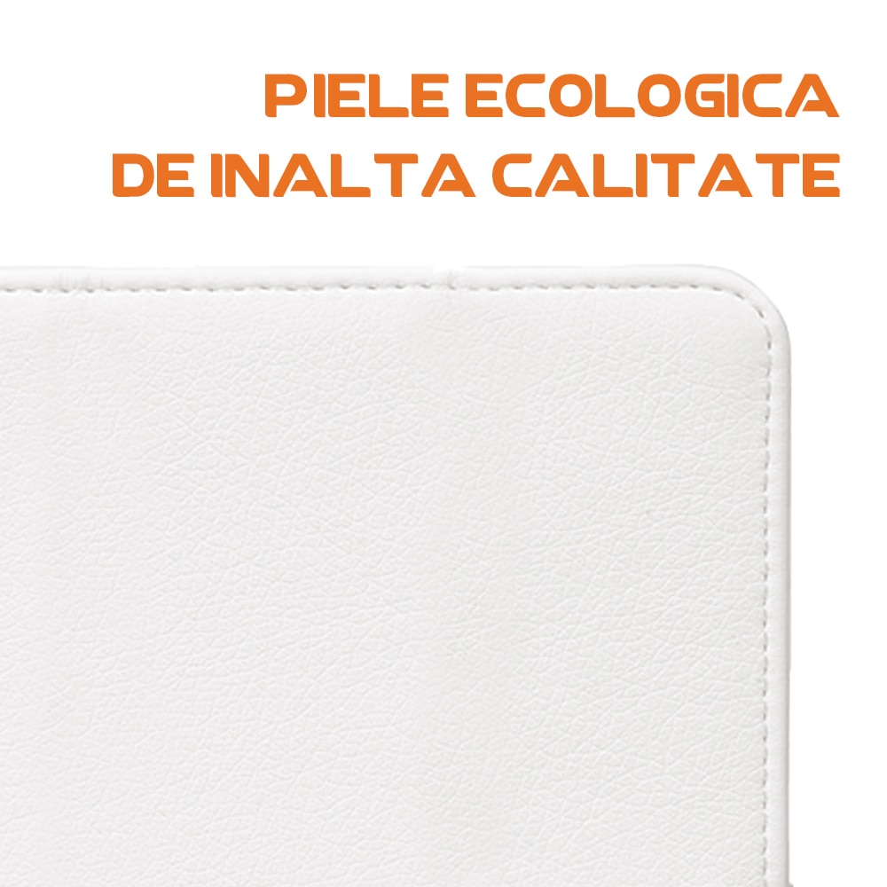 Husa universala tableta, Compatibila cu tablete de 9.7 inch, Tip plic, Confortabila, Piele ecologica, Alb