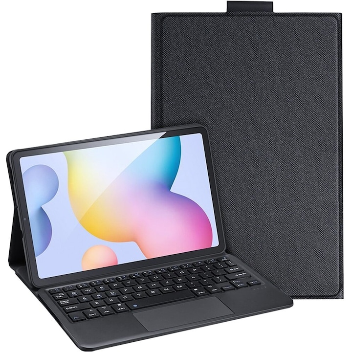 Husa tableta, DuxDucis, Compatibil cu Samsung Galaxy S6 Lite P610/P615 2020/S6 Lite 2022, Magnetica, Cu tastatura, Negru