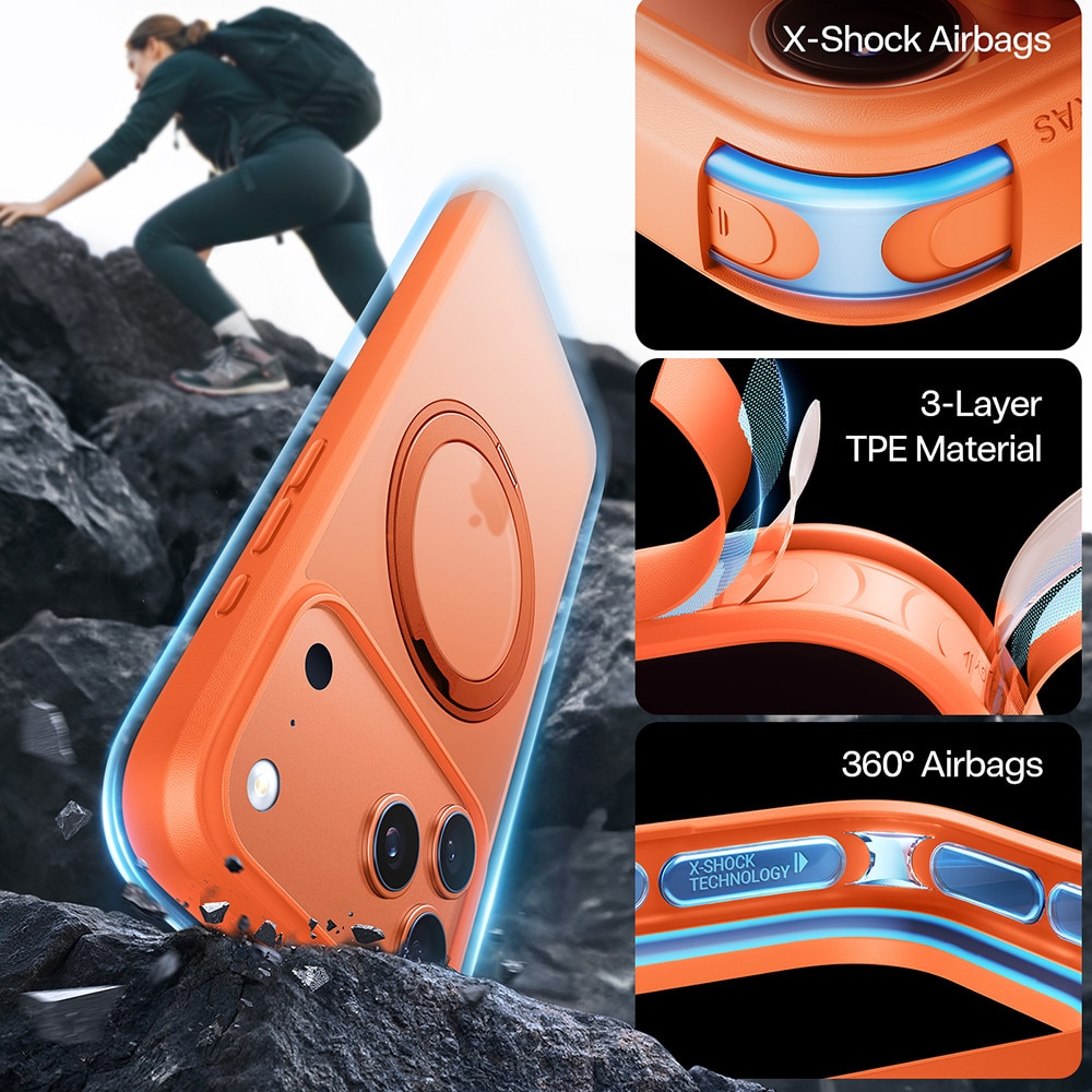 Husa pentru iPhone 17 Pro - Torras Ostand Pro MagSafe Series - Orange