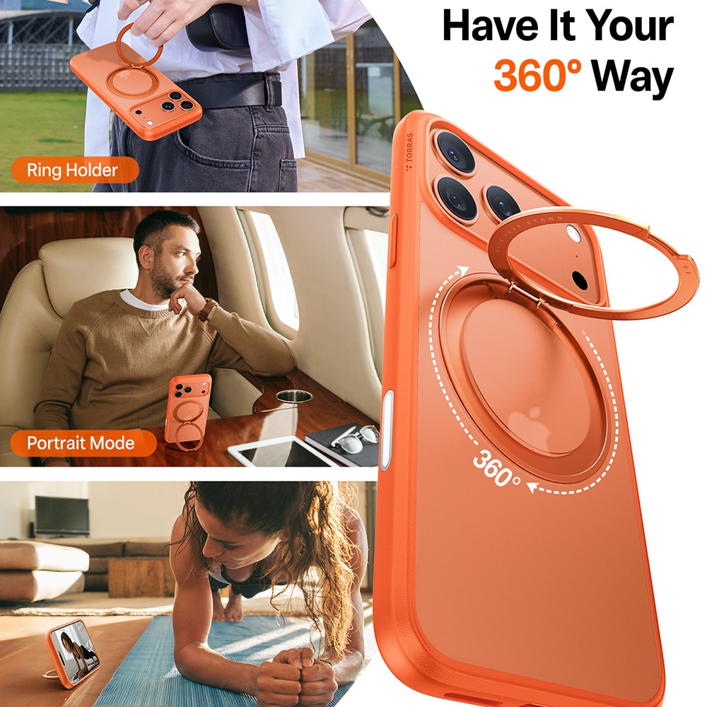 Husa pentru iPhone 17 Pro - Torras Ostand Pro MagSafe Series - Orange